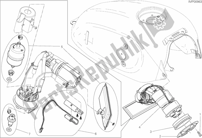 All parts for the Fuel Pump of the Ducati Scrambler Classic Thailand USA 803 2016